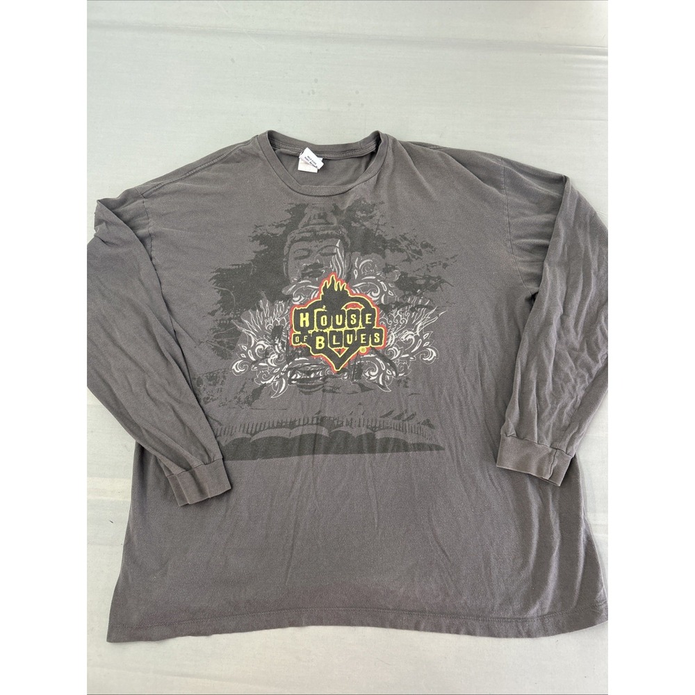 House of Blues Vintage Y2k Buddha Shirt Rock Band Tee Skater Grunge Mens 2XL